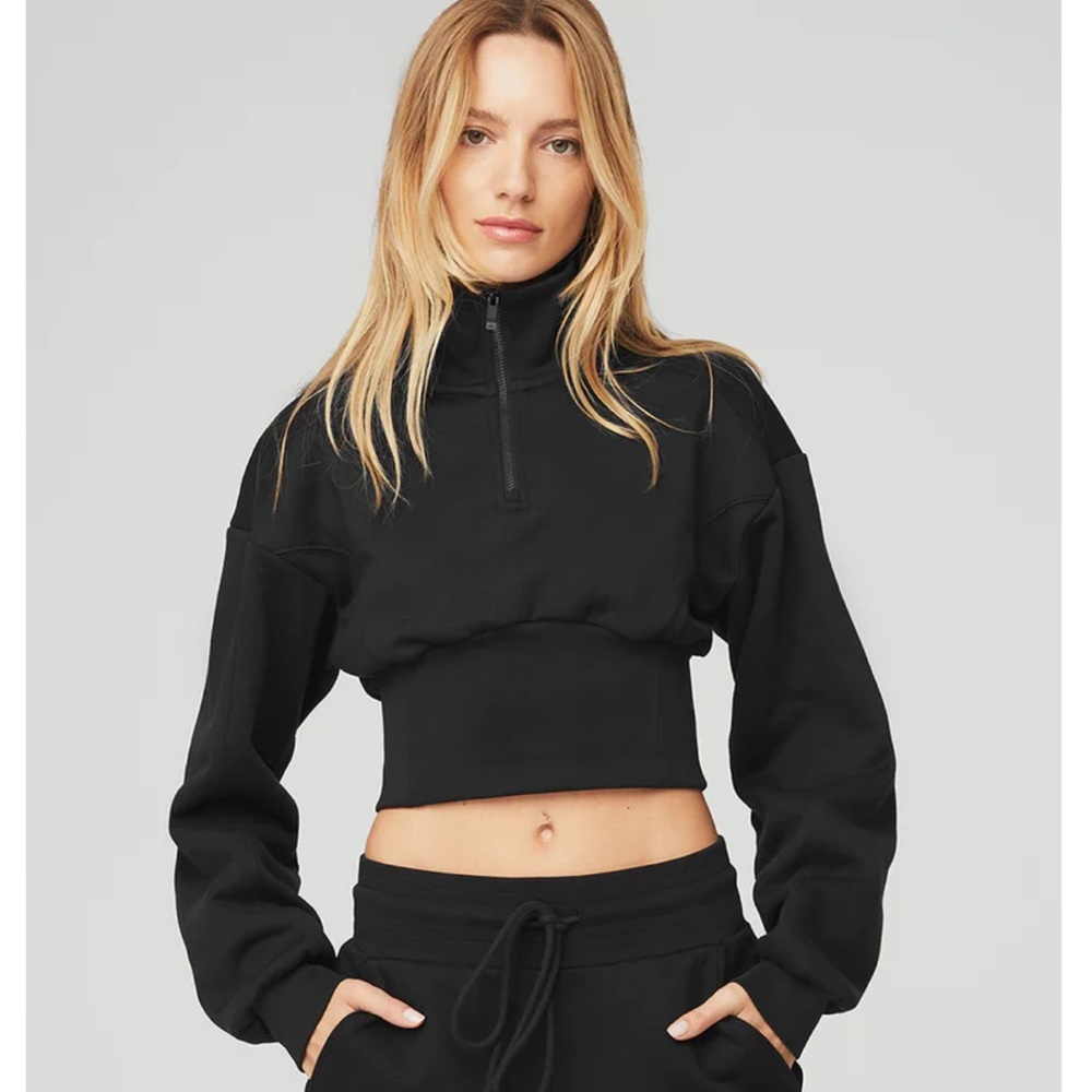Alo Vixen Fleece 1/4 Zip Sweatshirt Crop